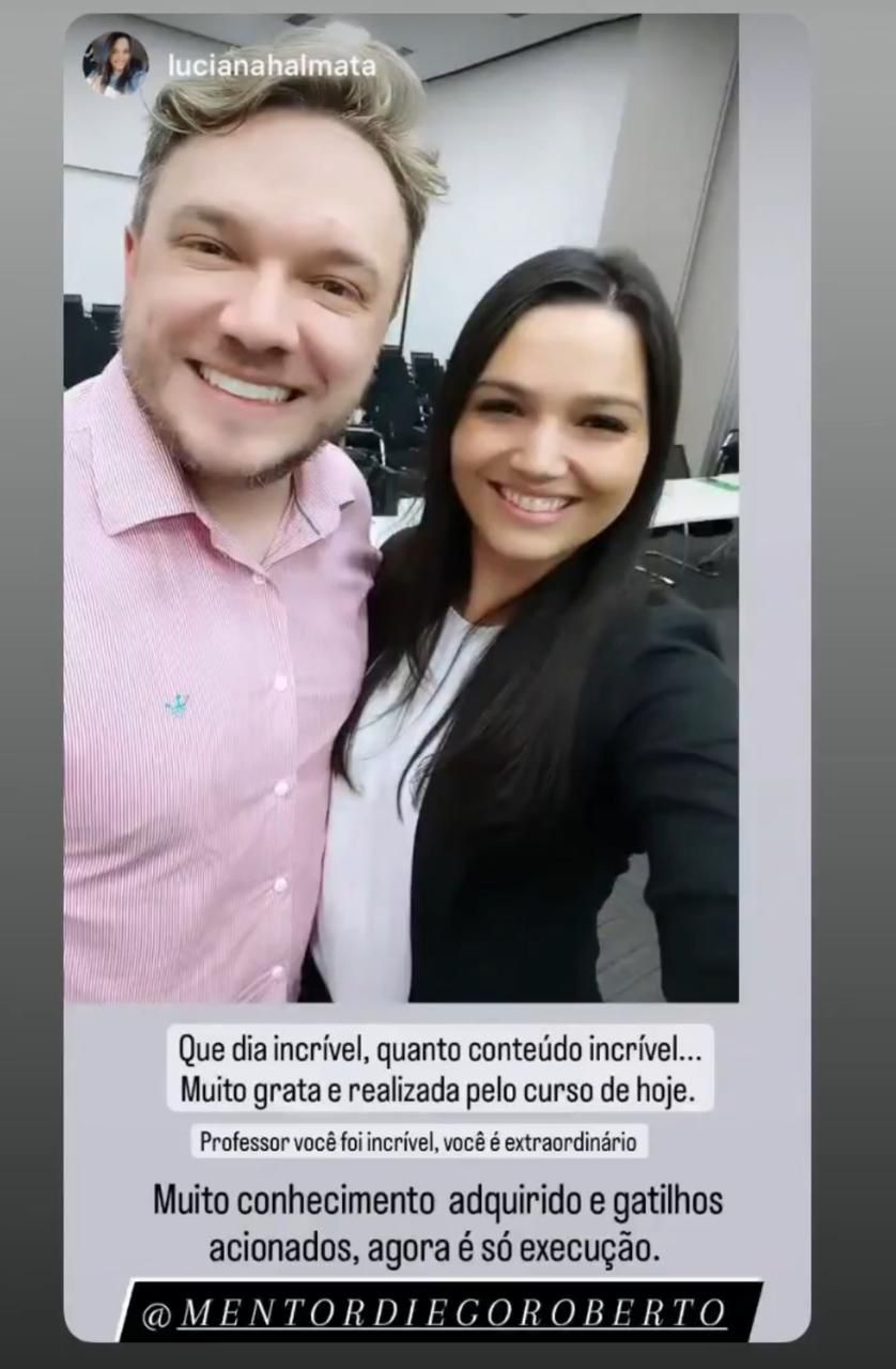 Depoimento em story da Luciana